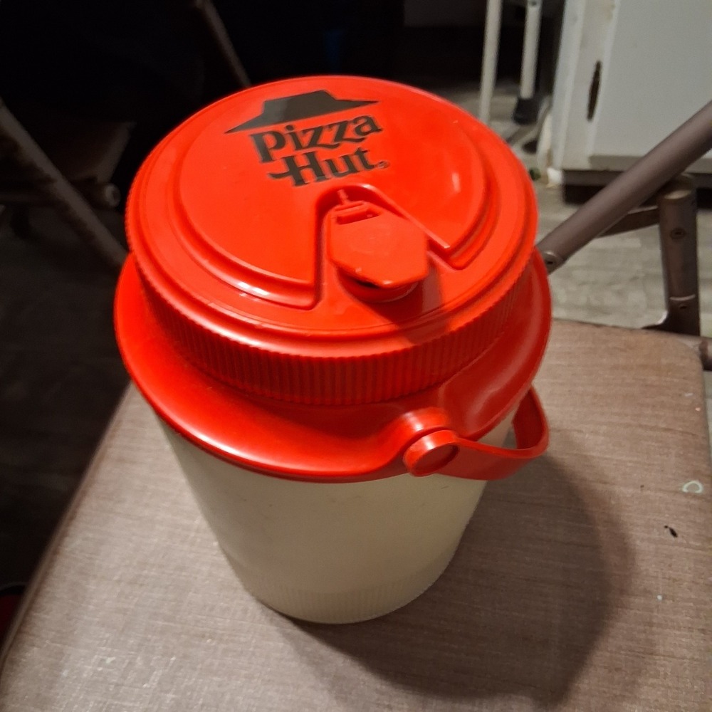 Vintage 1980's Pizza‎ Hut Logo 1/2 Gallon Thermos Water Cooler Jug by Gott EUC